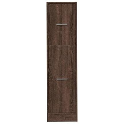 Apothekerskast 30x41x118 cm bewerkt hout bruin eikenkleurig - thumbnail