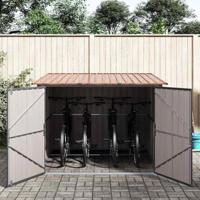 Fietsschuurtje 3 pcs Bruin 215 x 206 x 157 cm Metaal - thumbnail