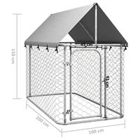 VidaXL Hondenkennel voor buiten met dak 200x100x150 cm - thumbnail