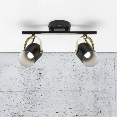 Plafondlamp zwart messing &apos;Lotus&apos; Nordlux Spot 2xE14 zwart/Messing 370mm