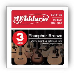 D&apos;Addario EJ17-3D snarenset voor akoestische gitaar (3 sets)