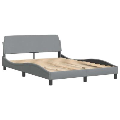 Bedframe zonder matras "Hanko" stof lichtgrijs 140x190 cm