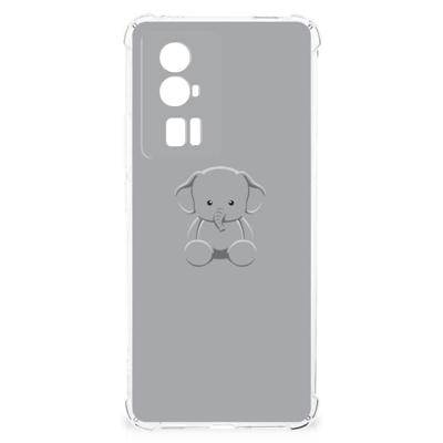 Xiaomi Poco F5 Pro Stevig | Bumper Hoesje | Grijs Baby Olifant Xiaomi Poco F5 Pro Stevig | Bumper Hoesje | Grijs Baby Olifant