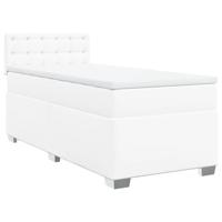 Boxspring met matras kunstleer wit 90x190 cm - thumbnail
