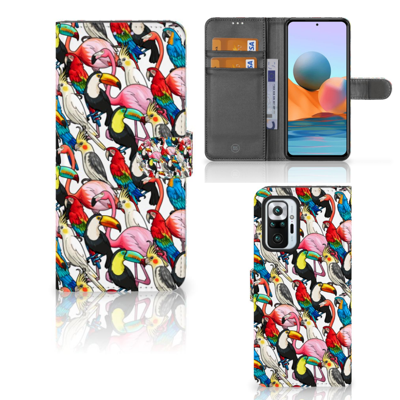 Xiaomi Redmi Note 10 Pro | Telefoonhoesje | Met pasjeshouder | Birds Xiaomi Redmi Note 10 Pro | Telefoonhoesje | Met pasjeshouder | Birds