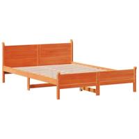 Bedframe zonder matras massief grenenhout wasbruin 160x200 cm - thumbnail