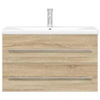 2-delige Badkamermeubelset bewerkt hout sonoma eikenkleurig - thumbnail