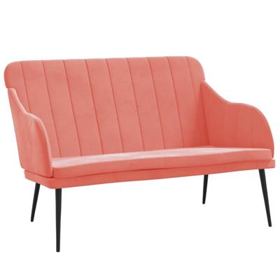 Bankje 110x76x80 cm fluweel roze Bankje 110x76x80 cm fluweel roze