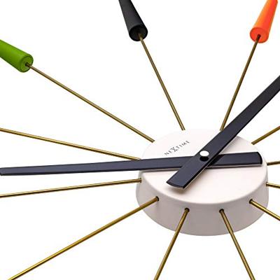 Stille wandklok - Vintage - 58 cm - Roestvrij staal - 'Plug Inn'