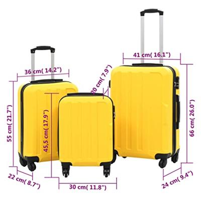 3-delige Harde kofferset ABS geel
