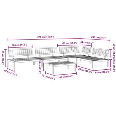 5-delige Loungeset pallet massief acaciahout