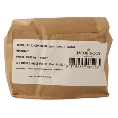 Jacob Hooy Chili con carne poeder 250 Gram Jacob Hooy Chili con carne poeder 250 Gram