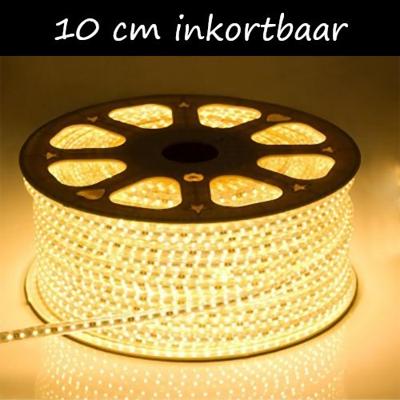 LED Strip 230 Volt - Inkortbaar per 10 cm - 2700K - Dimbaar - IP65 LED Strip 230 Volt - Inkortbaar per 10 cm - 2700K - Dimbaar - IP65