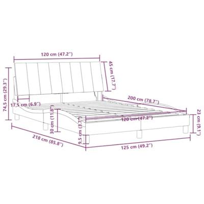 Bedframe met LED zonder matras "Hanko" fluweel donkergroen 120x200 cm