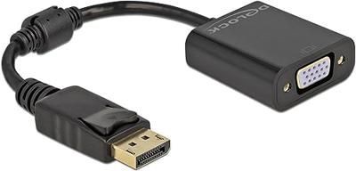 Delock 61006 DisplayPort / VGA Adapter [1x DisplayPort stekker - 1x D-sub bus 15-polig] Zwart 0.15 m