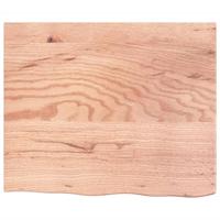 Tafelblad 60x50x(2-6) cm behandeld massief eikenhout lichtbruin - thumbnail