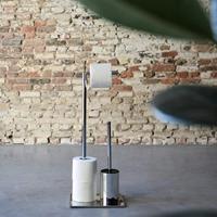 Toiletbutler Sealskin Tube met Toiletrolhouder, Reserverolhouder en Toiletborstel met Houder Vrijstaand Chroom - thumbnail