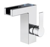 Wastafelkraan Schütte Orinoco LED-kleuren Mengkraan met Watervaluitloop Chroom Schütte - thumbnail