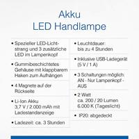 AS Schwabe 42820 Accu LED-staaflamp 2 W, 200 lumen - 6000 K daglicht - inspectielamp met magneten en haken om op te hangen - werkplaatslamp - werklamp - thumbnail