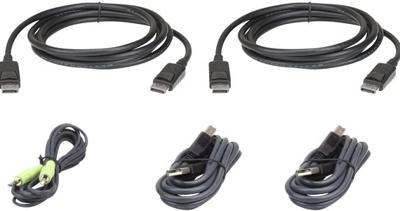 ATEN KVM Aansluitkabel [1x DisplayPort stekker, USB-A 2.0 stekker, Jackplug male 3,5 mm - 1x USB 2.0 bus B, Jackplug male 3,5 mm, DisplayPort stekker] 3.00 m