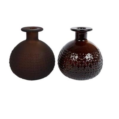 Vaas Diamond bol mat/helder bruin a2 glas per stuk.