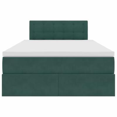Opslag bed met matras Donkergroen 120 x 200 cm Fluweel