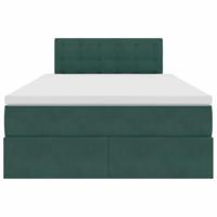 Opslag bed met matras Donkergroen 120 x 200 cm Fluweel - thumbnail