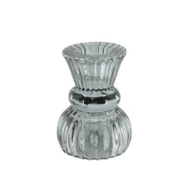 Housevitamin kaarsenhouder duo classic ribb rookglas 8 cm | 24 stuks