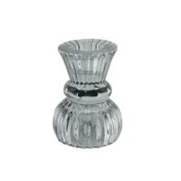 Housevitamin kaarsenhouder duo classic ribb rookglas 8 cm | 24 stuks - thumbnail