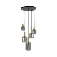 Light & Living Hanglamp 'Lekar' 5-Lamps, kleur Antiek Brons/Smoke - thumbnail