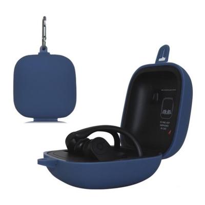 Effen kleur silicone draadloze Bluetooth oortelefoon beschermende case voor beats Power beats Pro (donkerblauw)