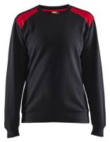 Blåkläder Sweatshirt bicolour Dames 34081158 | Zwart/Rood | Maat L - 7330509810712 - thumbnail