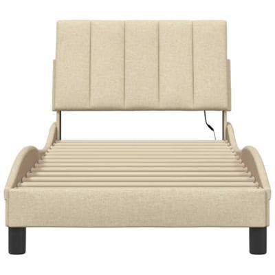 Bedframe zonder matras "Hanko" 90x200 cm stof crèmekleurig