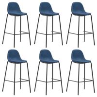 vidaXL Barstoelen 6 st stof blauw - thumbnail