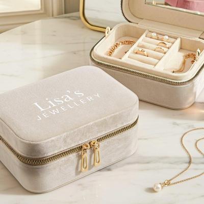 Gepersonaliseerde sieradendoos - Rechthoek - Beige