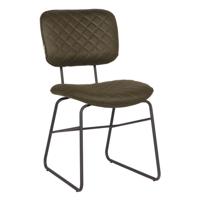 LABEL51 Eetkamerstoel Noor - Antraciet - Micro Suede - Zwart Metalen Frame - thumbnail