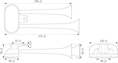 Hella 3PB 005 411-001 3PB 005 411-001 Highway Luchthoorn 24 V