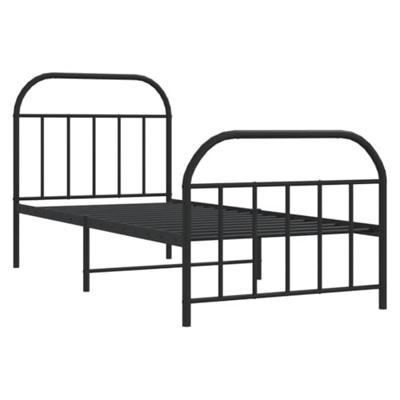 Bedframe met hoofd- en voeteneinde metaal zwart 90x190 cm