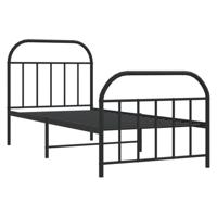 Bedframe met hoofd- en voeteneinde metaal zwart 90x190 cm - thumbnail