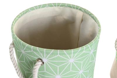 Mandenset DKD Home Decor Polyester EVA Geometrisch (30 x 30 x 35 cm)