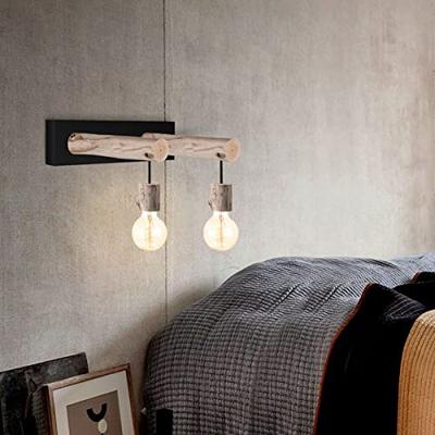 Light depot - wandlamp Billy 2 lichts - hout / metaal - Outlet
