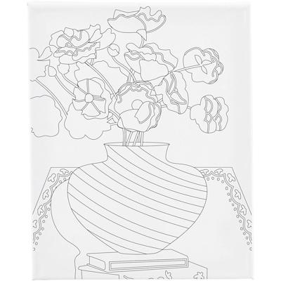 Creativ Company Schildercanvas met print boeket in vaas - 24x30cm