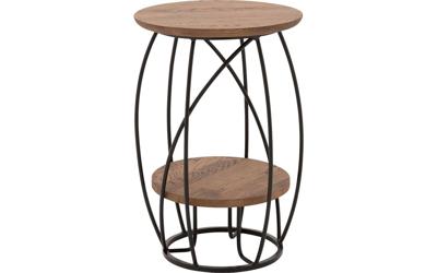 Goossens Salontafel Bellis rond, hout eiken donker bruin, stijlvol landelijk, 39 x 60 x 39 cm Goossens Salontafel Bellis rond, hout eiken donker bruin, stijlvol landelijk, 39 x 60 x 39 cm