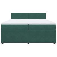 Boxspring met matras fluweel donkergroen 200x200 cm - thumbnail