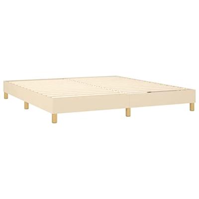 Boxspring met matras stof crèmekleurig 160x200 cm