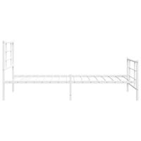Bedframe met hoofd- en voeteneinde metaal wit 107x203 cm - thumbnail