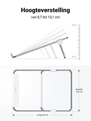 Ugreen verstelbare standaard voor laptop, zilver (LP230)