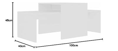 VidaXL Salontafelset 100x48x40 cm bewerkt hout wit