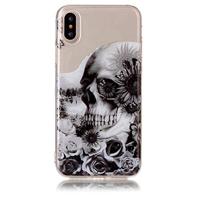 Softcase schedel hoes iPhone X / XS - thumbnail