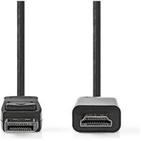 DisplayPort-Kabel | DisplayPort Male | HDMI Connector | 1080p | Vernikkeld | 1.00 m | Rond | PVC | Zwart - thumbnail